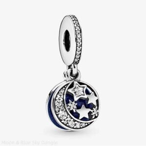 Pandora Moon & Blue Sky Dangle Celestial Charm I love you to the moon and back